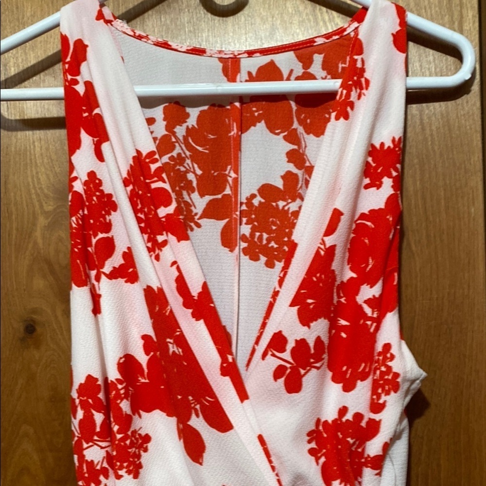 Premier Amour Red/White Sleeveless Size 12 Maxi Dress Summer Fall - Picture 3 of 14